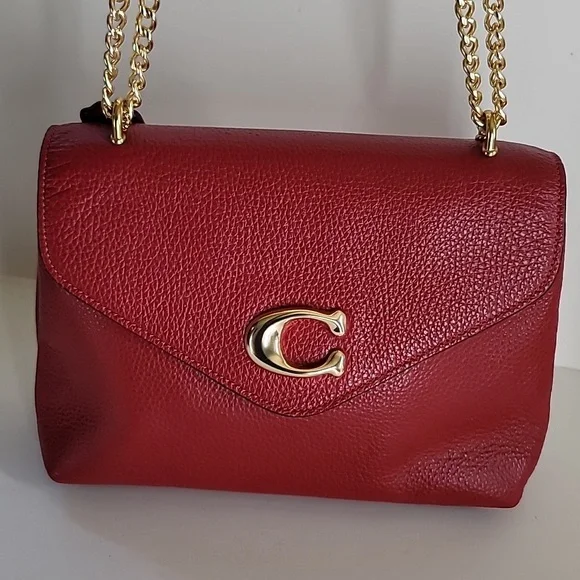 Coach Tammie Red Leather Shoulder Bag - Picture 2 of 9